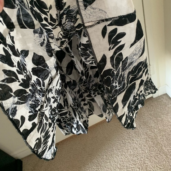 Full and flowy cotton midi skirt with leaf pattern - Picture 4 of 9